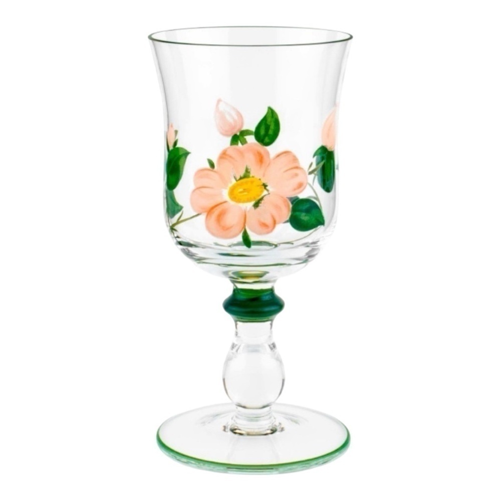 4 Villeroy & Boch Wildrose Wine Glasses - Rare Find